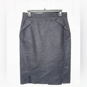 Per Se by Carlisle Wool/Cashmere Pencil Skirt Charcoal Gray Size 6